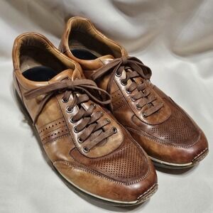 Magnanni Lizandro Marlow Honey Brown Low Top Leather Sneakers US Men's Size 10M
